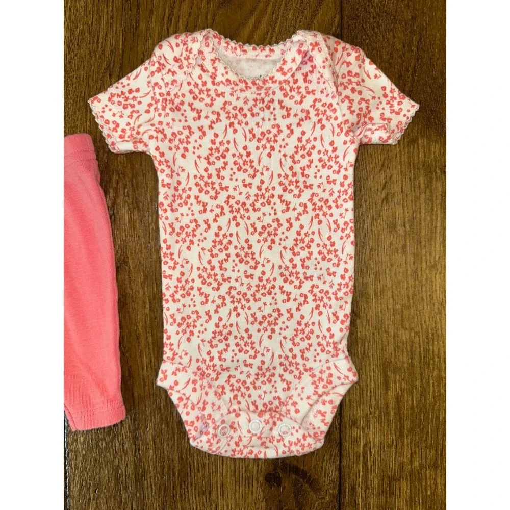 Carters Baby Girl Preemie 2 PC Outfit Bodysuit Pants Clothes Floral‎ Reborn Doll